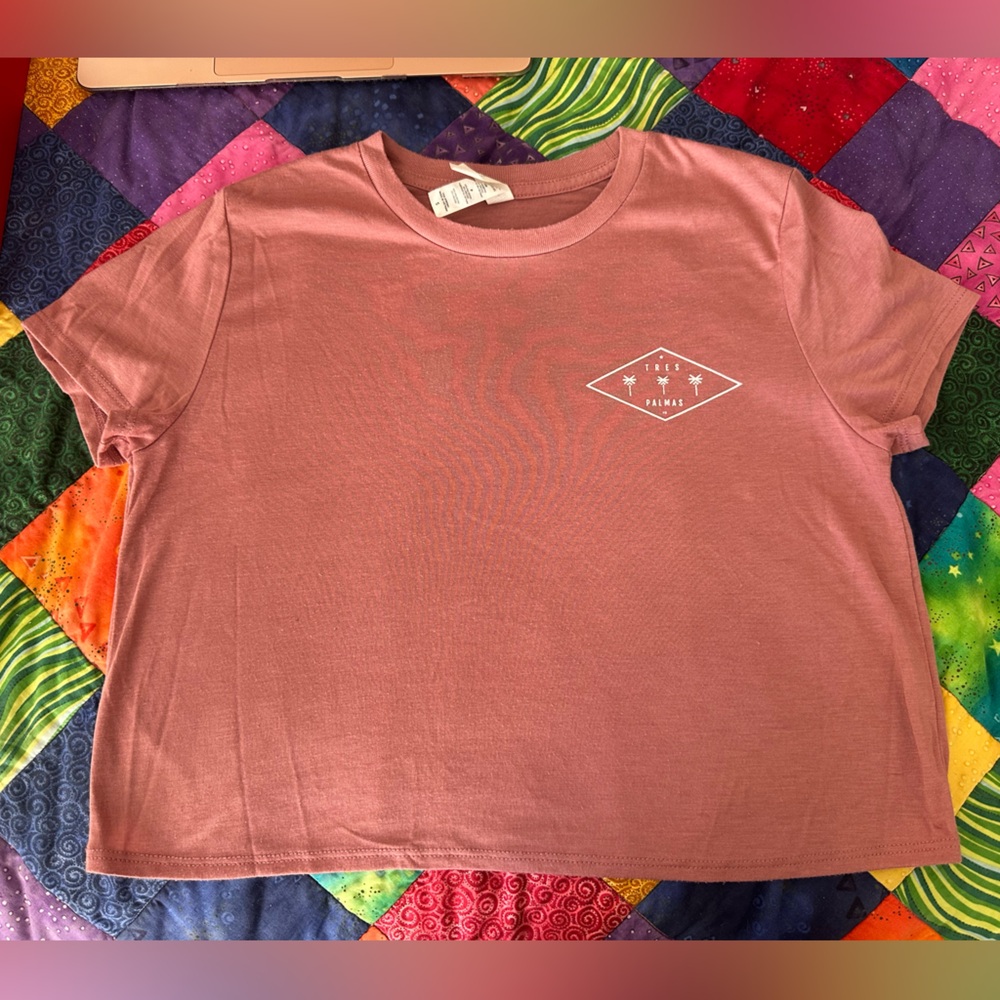 Tres Palmas Logo Pink Crop Tee